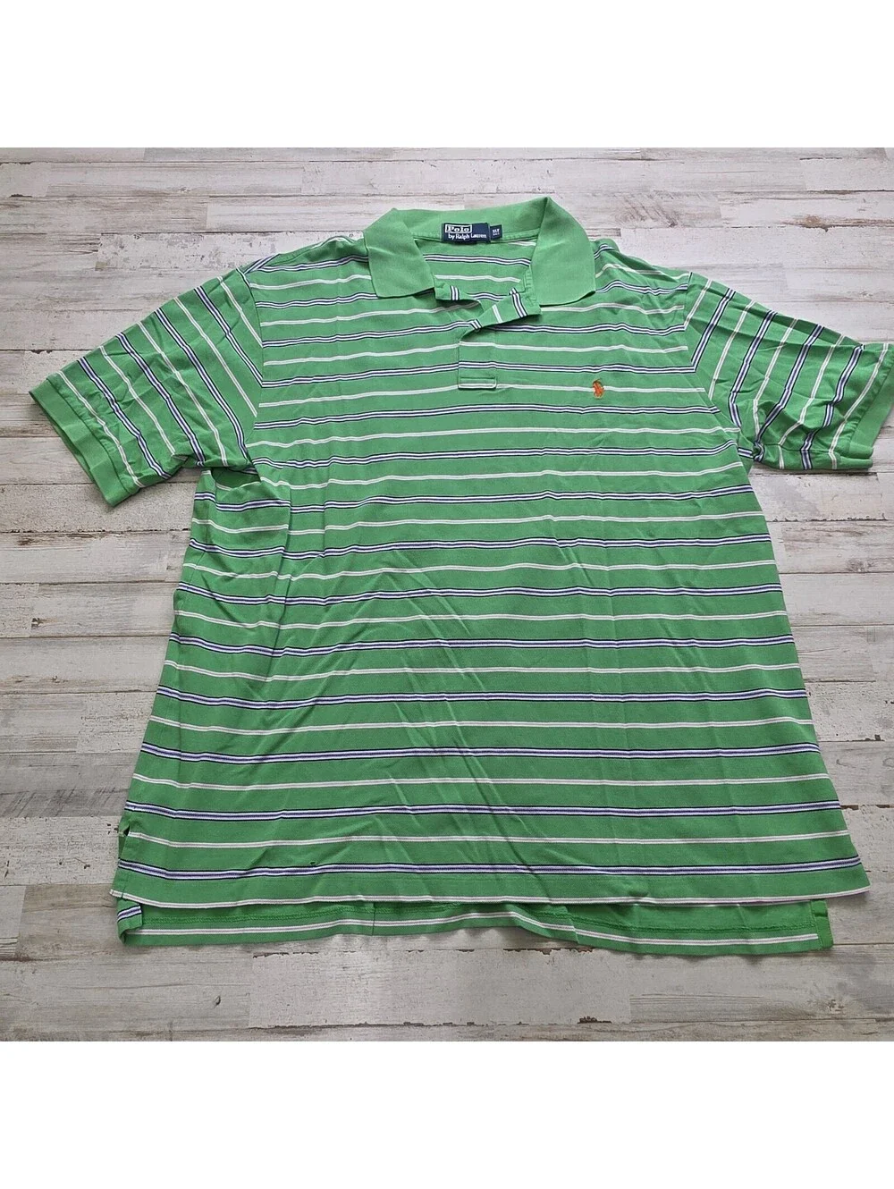 Polo Ralph Lauren Polo Shirt Mens XLT Lot of 2 -  Striped Short Sleeve Preppy